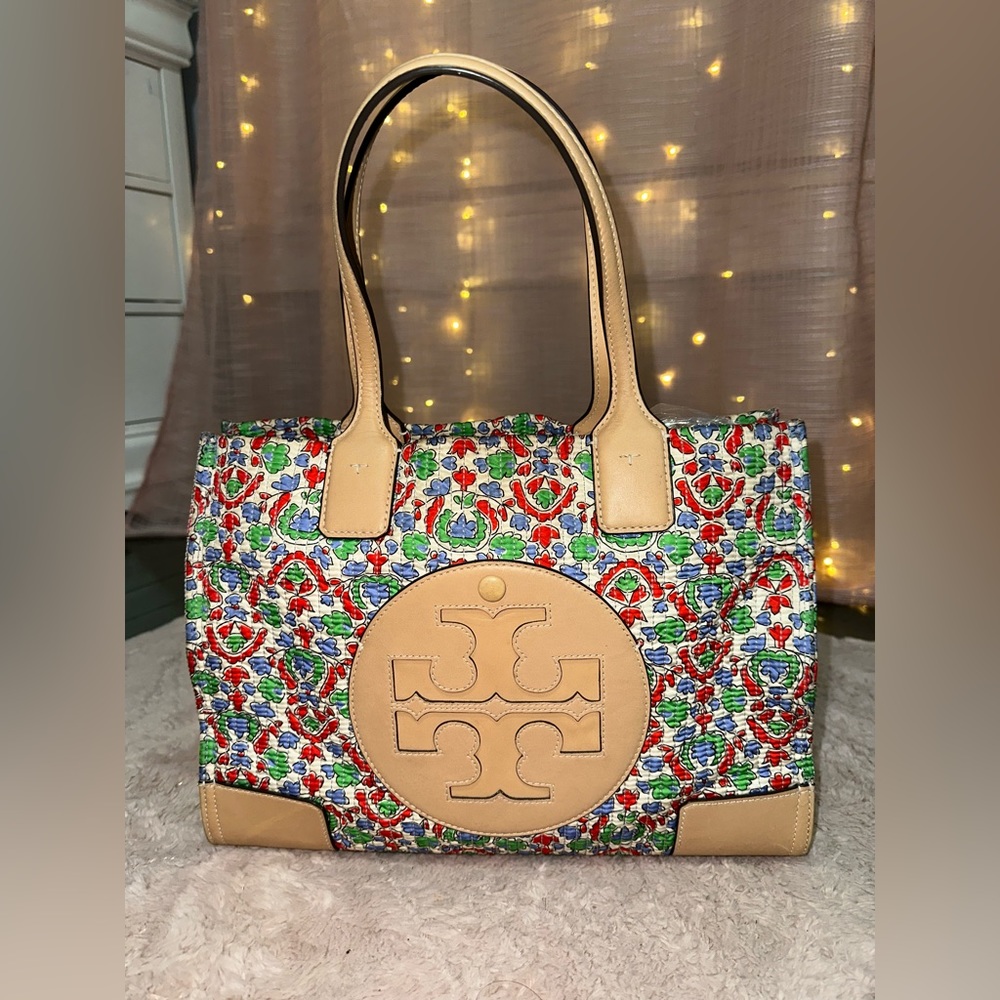 SOLD IN MERCARI Tory Burch Ella Floral Quilt Mini Tote